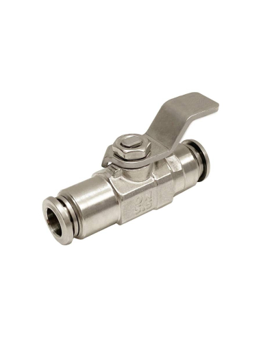 INOX cut-off valve for 6mm 2- way automatic pipe - Aignep