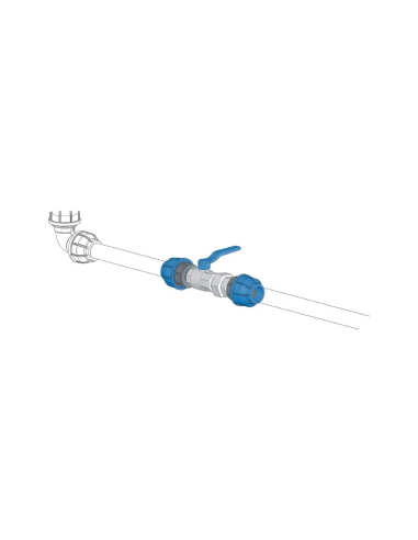 Ball valve 1 1/4 with straight fitting 3 pieces 32mm tube Sicomat | ADAJUSA | price