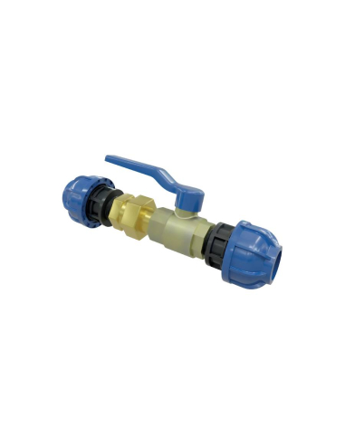 2 2- way 63mm tube-tube ball valve with 3-piece fitting - Sicomat