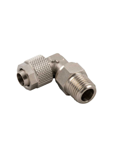 Conical male adjustable elbow fitting 1/8 tube 8/6 Series 1000 - Aignep