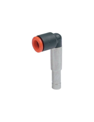 Raccordo L per tubo 4mm con spiga lungo 4mm in tecnopolimero - Metal Work