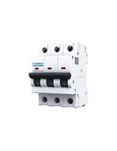 MCB circuit breaker 3 poles 10A (3x10A) curve D - Hyundai Electric