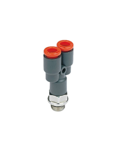 Y male fitting 1/4 tube diameter 4mm technopolymer - Metal Work