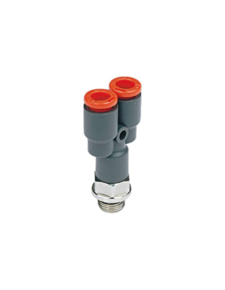 Y male fitting 1/4 tube diameter 6mm technopolymer - Metal Work | ADAJUSA