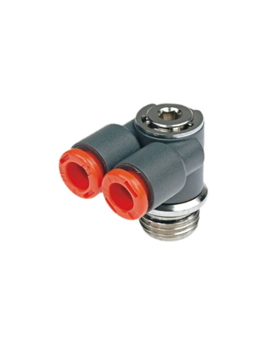 Y side fitting 3/8 tube diameter 8mm technopolymer - Metal Work