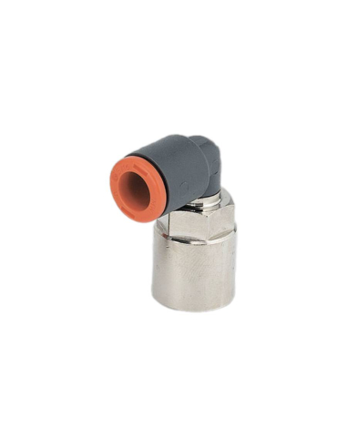 Raccordo curvo cilindrico femmina girevole 1/4 tubo 10mm tecnopolimero - Metal Work