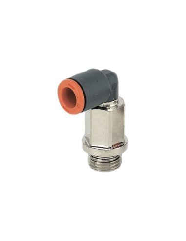 Raccordo gomito girevole prolungato 1/8 tubo 4mm tecnopolimero - Metal Work