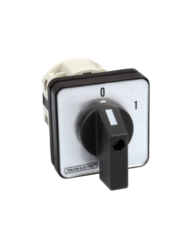 Interruttore a camma 4 poli 25A ON-OFF maniglia nera (60º)