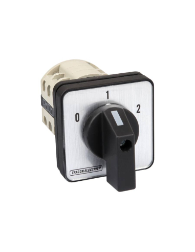 Three-phase cam switch 3 poles 32A 0-1-2 black handle (60º)