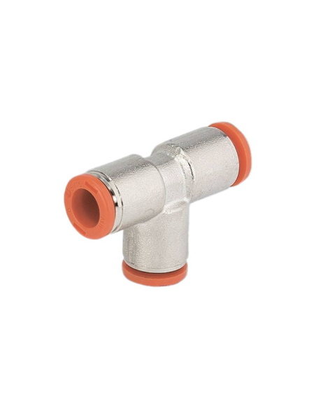 Raccordo a T intermedio istantaneo per tubo da 12 mm - Metal Work | ADAJUSA