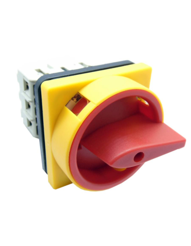 Interruttore-sezionatore trifase 3 poli 20A ON-OFF giallo-rosso