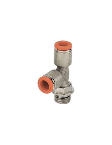 Swivel T-fitting with side thread 1/8 tube 6mm - Metal Work