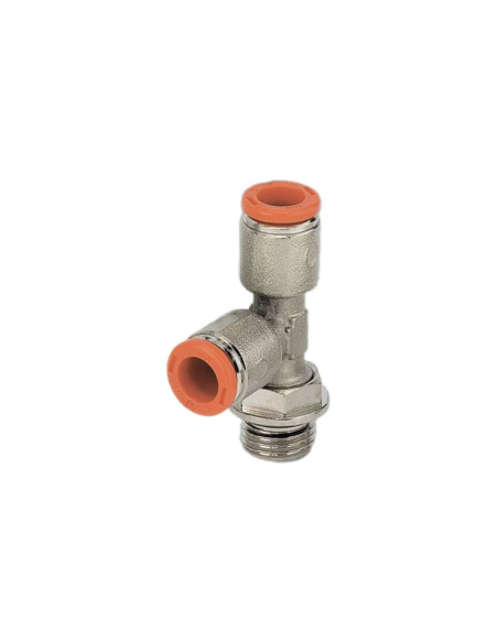 Swivel T-fitting with side thread 1/4 tube 6mm - Metal Work | ADAJUSA