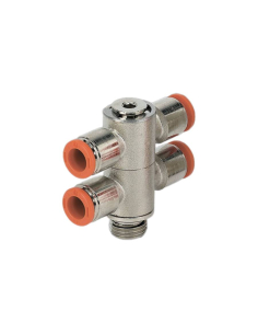 Double swivel fitting 2 bodies 1/8 tube diameter 4mm - Metal Work | ADAJUSA