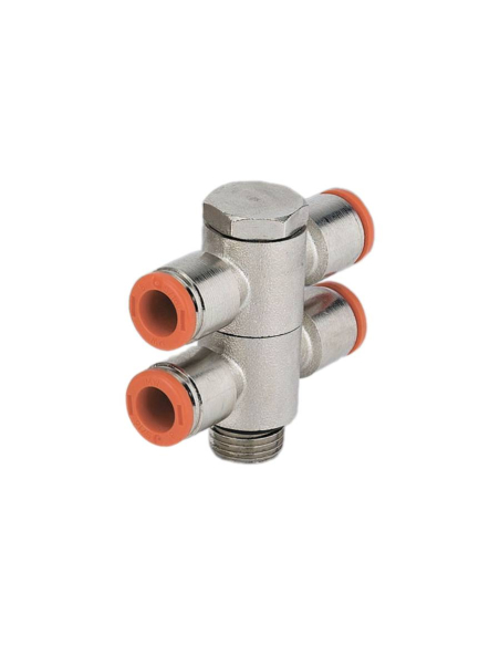 Raccordo doppio orientabile 2 corpi 1/8 tubo diametro 8mm - Metal Work | ADAJUSA