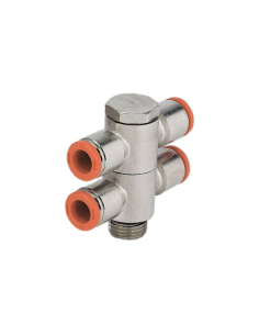 Raccordo doppio orientabile 2 corpi tubo 1/4 diametro 8mm - Metal Work | ADAJUSA