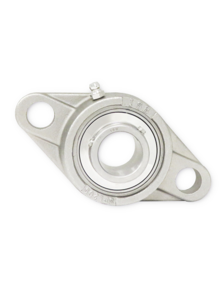 Self-aligning oval support with INOX UFL002 INOX ISB bearing , shaft diameter 15mm ADAJUSA