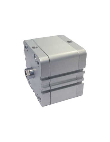Compact pneumatic cylinder 100x80mm double acting female rod ISO 21287 - Aignep