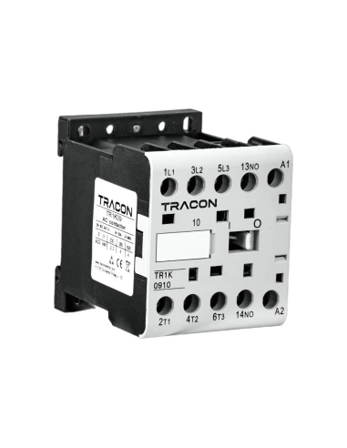 Mini contattore trifase 12A 230Vac contatto ausiliario chiuso NC Serie TR1K