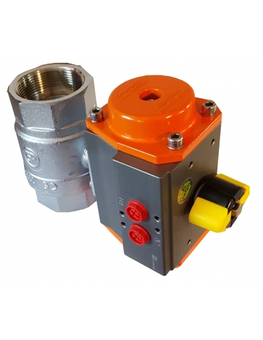 Valvola 1/4 a 2/2 vie con attuatore rotativo pneumatico