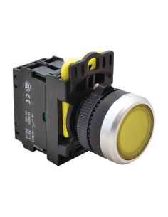 Pulsante elettrico illuminato giallo 22mm in plastica NYG3-LY | ADAJUSA | prezzo