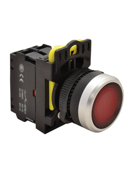 Pulsante elettrico illuminato rosso 22mm in plastica NYG3-LR | ADAJUSA | prezzo