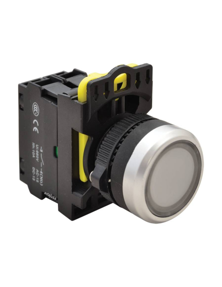 Pulsante elettrico illuminato bianco 22mm in plastica NYG3-LW | ADAJUSA | prezzo
