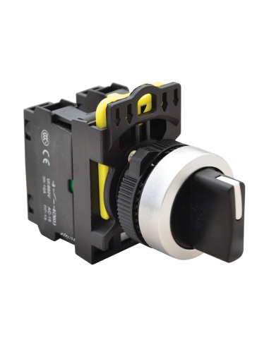 3-position selector, right-side return, 2 open contacts (NO) - NY Series