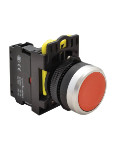 Red electric pushbutton with 22mm interlocking in plastic NYK3-R | ADAJUSA | Price