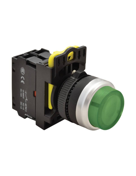 Pulsante elettrico illuminato verde sporgente 22mm in plastica NYG3-HLG | ADAJUSA | prezzo