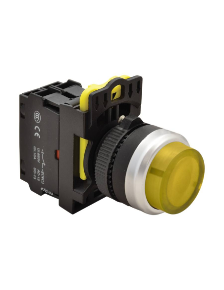 Pulsante elettrico illuminato giallo sporgente 22mm in plastica NYG3-HLY | ADAJUSA | prezzo