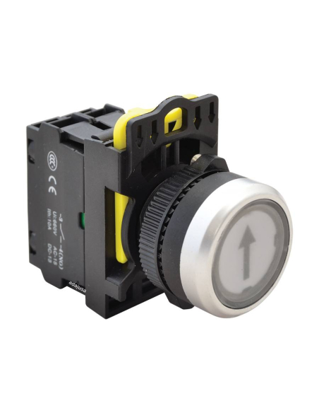 Pulsante elettrico illuminato bianco "↑" 22mm in plastica NYG3-P3 | ADAJUSA | prezzo