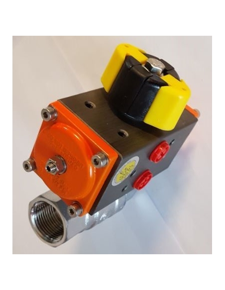 Valvola 3/4 a 2/2 vie con attuatore rotativo pneumatico