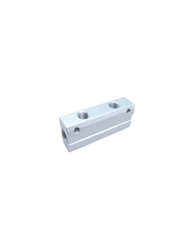 Doppio distributore 2 ingressi 1/4 - 4 uscite 1/8 in alluminio - Aignep | ADAJUSA