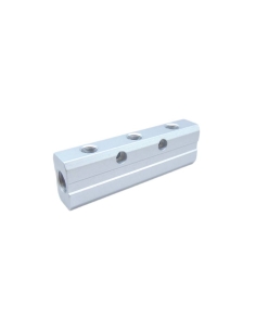Doppio distributore 2 ingressi 1/4 - 6 uscite 1/8 in alluminio - Aignep | ADAJUSA