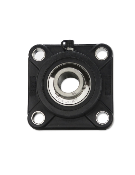 Staffa quadrata nera autoallineante in termoplastica UCF205P con cuscinetto albero in acciaio inox SSUC-204 25mm ISB | ADAJUSA |