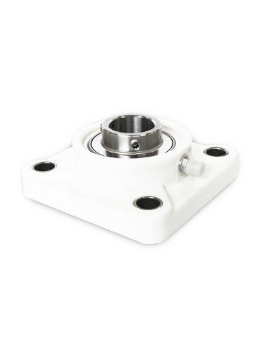 Thermoplastic self-aligning white square support UCF206PB with bearing stainless steel SSUC-206 shaft 30mm ISB | ADAJUSA | price