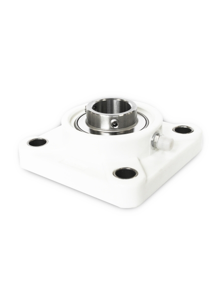 Thermoplastic self-aligning white square support UCF206PB with bearing stainless steel SSUC-206 shaft 30mm ISB | ADAJUSA | price