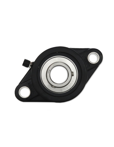 Staffa ovale nera autoallineante in termoplastica UCFL204P con cuscinetto albero in acciaio inox SSUC-204 20 mm ISB | ADAJUSA |