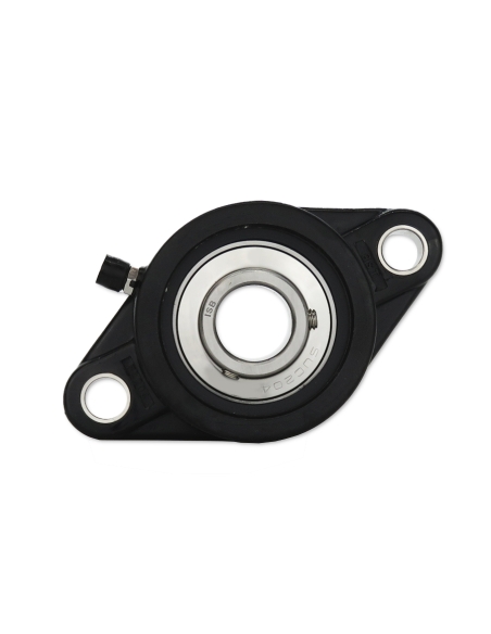 Staffa ovale nera autoallineante in termoplastica UCFL204P con cuscinetto albero in acciaio inox SSUC-204 20 mm ISB | ADAJUSA |